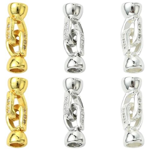 Stiesy 6 Stück Faltverschlüsse mit Zirkonia, Zinklegierung, Mikro-Pavé-Fassung, CZ-Stein, Schmuck-Endverschlüsse für DIY-Halsketten, Armbänder, Basteln Stiesy 6 Stück Faltverschlüsse mit Zirkonia, Zinklegierung, Mikro-Pavé-Fassung, CZ-Stein, Schmuck-Endverschlüsse für DIY-Halsketten, Armbänder, Basteln von Stiesy