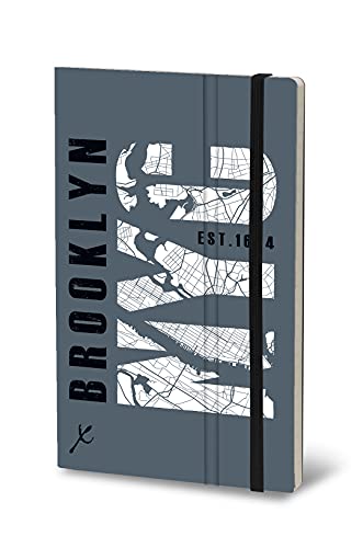 Stifflex Premium URBAN SERIES - BROOKLYN Notizbuch / 13 x 21 cm /M A5/ Klassisches Notebook Journal Tagebuch Täglichen Notizblock/Hardcover und Elastisch/FSC Zertifiziert von Stifflexible