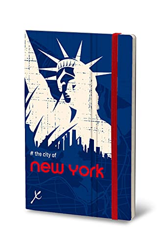 Stifflex Premium URBAN SERIES - NEW YORK CITY Notizbuch / 13 x 21 cm /M A5/ Klassisches Notebook Journal Tagebuch Täglichen Notizblock/Hardcover und Elastisch/FSC Zertifiziert von Stifflexible