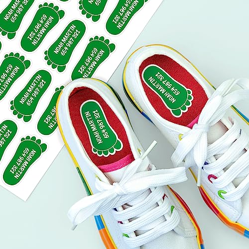 48 personalisierbare Schuhetiketten mit Namen | Fußaufkleber für Schuhe Aufkleber für Kinder Stikets von Stikets