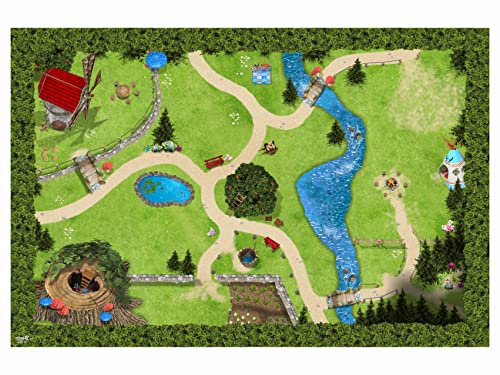 Zauberwald Tischdecke abwaschbar für Kinder | STD11 | Spieldecke 150 x 100 cm | ideales Zubehör zu Spiel-Figuren von Lego, Schleich, Playmobil, Papo, Bullyland (Zauberwald) von Stikkipix