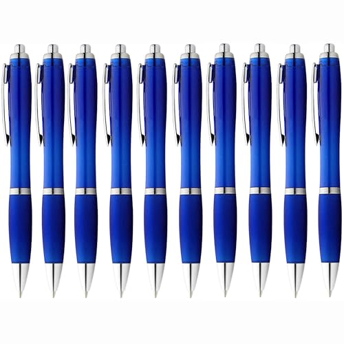 StillRich® ergonomisches hochwertiges Kugelschreiber Set | 10 Stück | Farbe blau | einfaches & weiches Schreiben | blauschreibender Kugelschreiber in verschiedenen Farben von StillRich