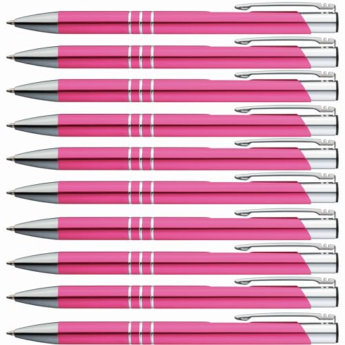 StillRich® hochwertiges Metall Kugelschreiber Set | 1 Stück | Farbe pink | einfaches & weiches Schreiben | blauschreibender Kugelschreiber in verschiedenen Farben für Büro, Schule und Haushalt von StillRich