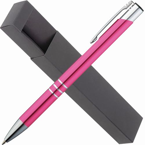 StillRich® hochwertiges Metall Kugelschreiber Set | 1 Stück | Farbe pink | inkl. Geschenkverpackung | einfaches & weiches Schreiben | Geschenk für Mitarbeiter, Kollegen und Kunden von StillRich