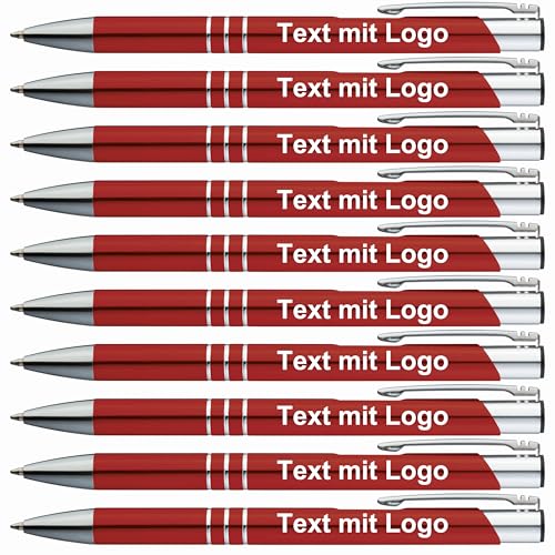 StillRich® hochwertiges Metall Kugelschreiber Set mit Gravur | 1 Stück | Farbe rot | inkl. Textgravur | lustige Sprüche für das Büro, Hochzeit oder als Werbeartikel von StillRich