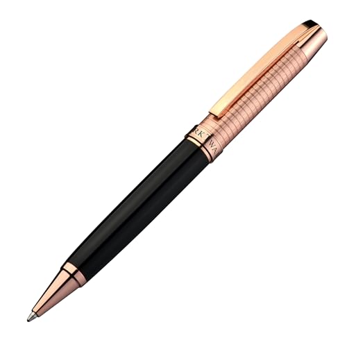 StillRich® x Mark Twain hochwertiges Metall Kugelschreiber Set | 10 Stück | Farbe rose-gold | einfaches & weiches Schreiben | blauschreibender Kugelschreiber für Büro, Schule oder Geschenk von StillRich