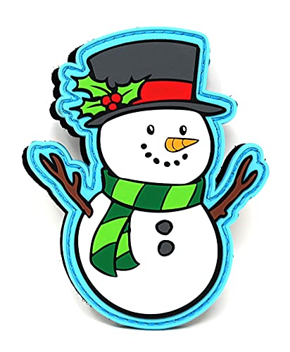 Snowman Hook and Loop PVC Rubber Patch | Christmas Tactical Patch von Stinking Patch Co.