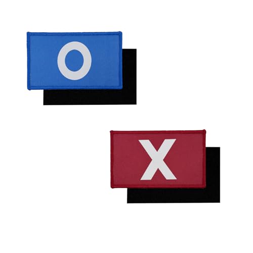10,2 cm Südkorea-Spielkostüm-Cosplay-Patches, rotes X-Schild und blaues O-Schild, Haken- und Schlaufen-Aufnäher 10,2 cm Südkorea-Spielkostüm-Cosplay-Patches, rotes X-Schild und blaues O-Schild, Haken- und Schlaufen-Aufnäher von Stitch-Witch