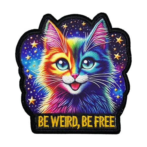 9,5 cm "Be Weird Be Free" Aufnäher zum Aufbügeln oder Aufnähen, lustiger Meme-Patch für Kleidung, Jacke, Rucksack von Stitch-Witch