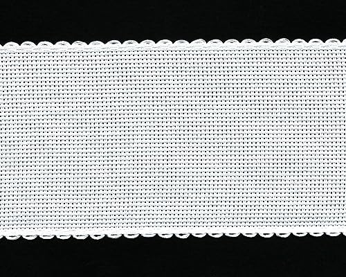 Stitchtastic 8 cm breites Aida-Band (14 Stück) – weiße Einfassung von Stitchtastic