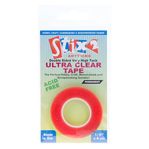 Stix2 Double Sided Ultra Clear Very High Tack Adhesive Tape, 6mm x 5m von Stix