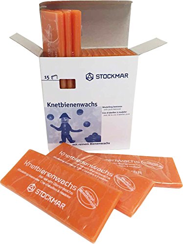 Stockmar Knetbienenwachs - Einzelfarben - 15 Tafeln 100x40x6 mm, Orange von Stockmar