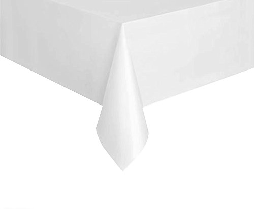 Stoff-Kollektion - Luxuriöse Tischdecke eckig aus hochwertigem Polyester - Tischtuch maschinenwaschbar ideal für Festliche Anlässe wie Hochzeit, Party, Geburtstag & Gastronomie - Weiß 130x220cm von Stoff-Kollektion