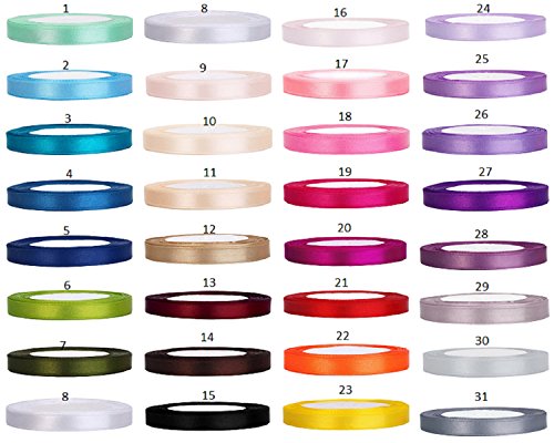 Satinband 25 Meter x 6mm in 31 Farben; Satin Stoff Rolle/ Hochzeit Dekoband Geschenkband Party Nähen Basteln Autoschleife (26. Dunkel Flieder) von Stoff-Kollektion