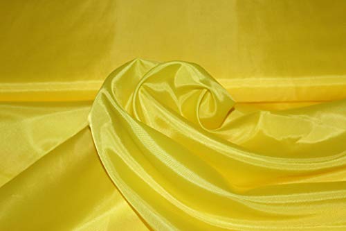 Stoff-Kollektion - Futterstoff Taffeta Meterware aus Polyester - Leicht glänzender Taft Innenfutterstoff, doppelseitig & 150cm breit – Ideal zum Nähen, für Bekleidung, als Dekostoff etc. - Gelb von Stoff-Kollektion