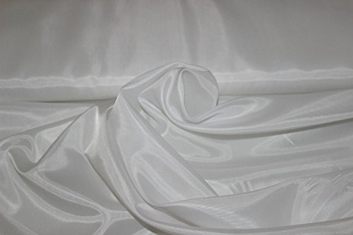 Stoff-Kollektion - Futterstoff Taffeta Meterware aus Polyester - Leicht glänzender Taft Innenfutterstoff, doppelseitig & 150cm breit – Ideal zum Nähen, für Bekleidung, als Dekostoff etc. - Weiß von Stoff-Kollektion