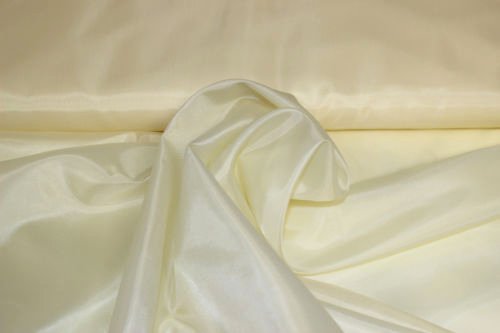 Stoff-Kollektion - Futterstoff Taffeta Meterware aus Polyester - Leicht glänzender Taft Innenfutterstoff, doppelseitig & 150cm breit – Ideal zum Nähen, für Bekleidung, als Dekostoff etc. - Creme von Stoff-Kollektion