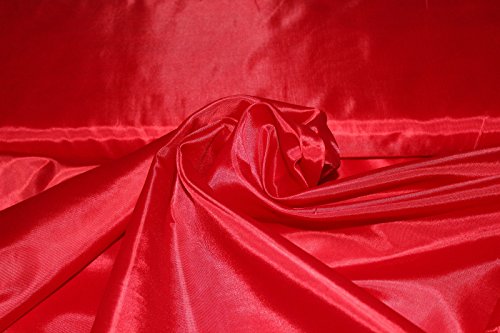 Stoff-Kollektion - Futterstoff Taffeta Meterware aus Polyester - Leicht glänzender Taft Innenfutterstoff, doppelseitig & 150cm breit – Ideal zum Nähen, für Bekleidung, als Dekostoff etc. - Rot von Stoff-Kollektion