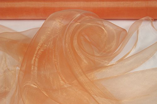 Stoff-Kollektion - Organza Stoff Meterware aus Polyester zuschneidbar - Organzastoff Glänzend & pflegeleicht 150cm breit – Ideal für Dekorationen bei Tischen, Sälen, Schaufenster etc. - Apricot von Stoff-Kollektion