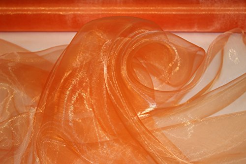 Stoff-Kollektion - Organza Stoff Meterware aus Polyester zuschneidbar - Organzastoff Glänzend & pflegeleicht 150cm breit – Ideal für Dekorationen bei Tischen, Sälen, Schaufenster etc. - Orange von Stoff-Kollektion