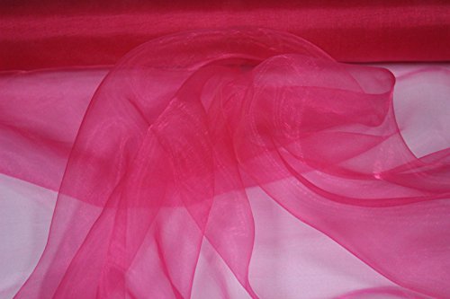 Stoff-Kollektion - Organza Stoff Meterware aus Polyester zuschneidbar - Organzastoff Glänzend & pflegeleicht 150cm breit – Ideal für Dekorationen bei Tischen, Sälen, Schaufenster etc. - Pink von Stoff-Kollektion