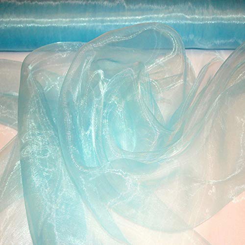 Stoff-Kollektion - Organza Stoff Meterware aus Polyester zuschneidbar - Weicher Organzastoff Glänzend & pflegeleicht – Ideal für sämtliche Dekorationen wie Tische, Säle, Schaufenster etc. - Babyblau von Stoff-Kollektion