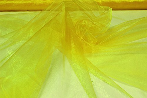 Stoff-Kollektion - Organza Stoff Meterware aus Polyester zuschneidbar - Weicher Organzastoff Glänzend & pflegeleicht – Ideal für sämtliche Dekorationen wie Tische, Säle, Schaufenster etc. - Gelb von Stoff-Kollektion