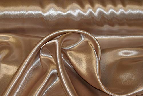 Stoff-Kollektion - Satin Stoff Meterware aus Polyester - Polyestersatin Glänzend & Doppelseitig 150cm breit – Ideal zum Nähen von Kostümen, für Bekleidung, als Dekostoff etc. - Cappuccino von Stoff-Kollektion