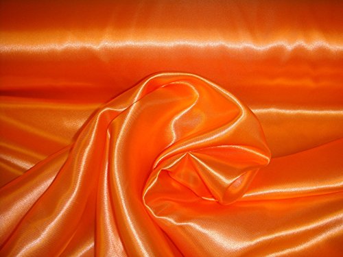 Stoff-Kollektion - Satin Stoff Meterware aus Polyester - Polyestersatin Glänzend & Doppelseitig 150cm breit – Ideal zum Nähen von Kostümen, für Bekleidung, als Dekostoff etc. - Orange von Stoff-Kollektion