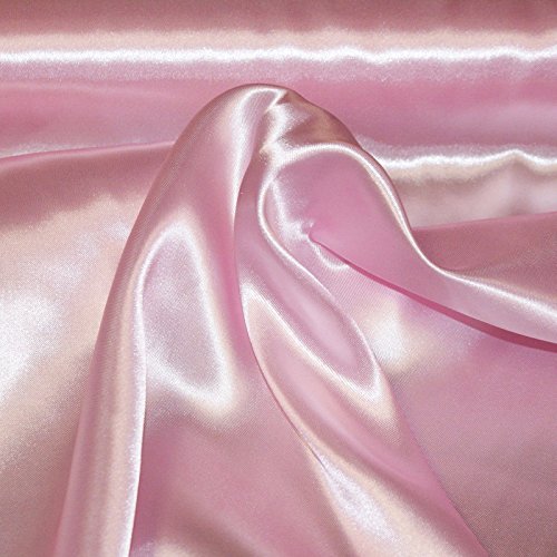 Stoff-Kollektion - Satin Stoff Meterware aus Polyester - Polyestersatin Glänzend & Doppelseitig 150cm breit – Ideal für zum Nähen von Kostümen, für Bekleidung, als Dekostoff etc. - Rosa von Stoff-Kollektion