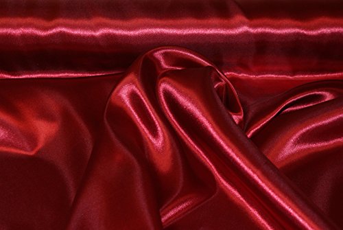 Stoff-Kollektion - Satin Stoff Meterware aus Polyester - Polyestersatin Glänzend & Doppelseitig 150cm breit – Ideal zum Nähen von Kostümen, für Bekleidung, als Dekostoff etc. - Bordeaux von Stoff-Kollektion