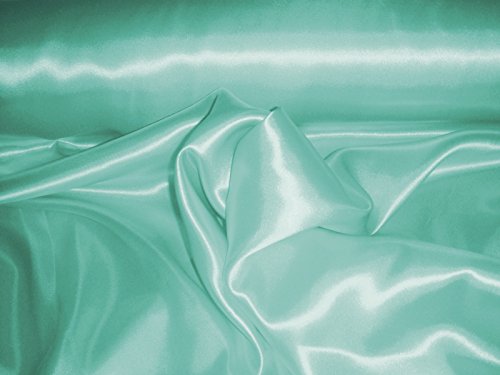 Stoff-Kollektion - Satin Stoff Meterware aus Polyester - Polyestersatin Glänzend & Doppelseitig 150cm breit – Ideal zum Nähen von Kostümen, für Bekleidung, als Dekostoff etc. - Mint von Stoff-Kollektion