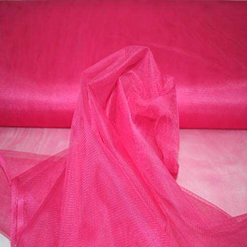 Stoff-Kollektion - Tüll Stoff Meterware aus Polyester - Tüllstoff Glänzend & Doppelseitig 150cm breit – Ideal zum Nähen von Kostümen, für Bekleidung, als Dekostoff etc. - Pink von Stoff-Kollektion