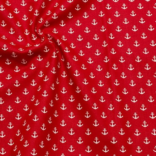 STOFFKONTOR 100% Baumwollstoff Stoff Anker klein - Meterware, Farbe Rot - Öko-Tex Standard 100 - zum Nähen von Bekleidung, Vorhängen, Bettwäsche, Dekorationen uvm. STOFFKONTOR 100% Baumwollstoff Stoff Anker klein - Meterware, Farbe Rot - Öko-Tex Standard 100 - zum Nähen von Bekleidung, Vorhängen, Bettwäsche, Dekorationen uvm. von Stoff Kontor