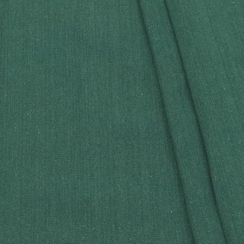 STOFFKONTOR Baumwolle Polyester Canvas Stoff schwere Qualität - Meterware, Farbe Petrol-Grün meliert - zum Nähen von Vorhängen, Tischwäsche, Dekoration UVM. von Stoff Kontor