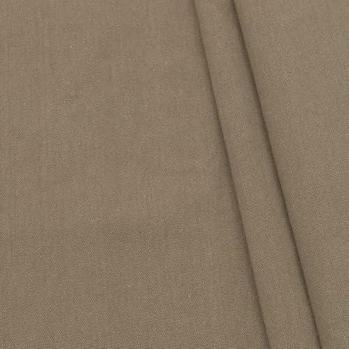 STOFFKONTOR Baumwolle Polyester Canvas Stoff schwere Qualität - Meterware, Farbe Taupe meliert - zum Nähen von Vorhängen, Tischwäsche, Dekoration UVM. von Stoff Kontor