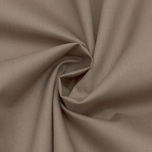 STOFFKONTOR Baumwolle Polyester wie Batist Stoff - Öko-Tex Standard 100 - Meterware, Farbe Taupe - zum Nähen von Dirndl, Bettwäsche, Hemden, Blusen, Dekorationen uvm. von Stoff Kontor