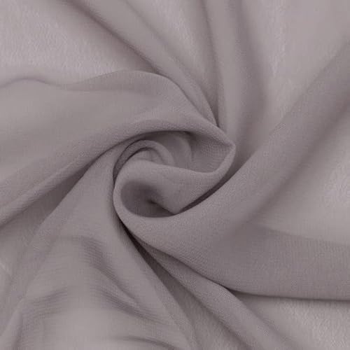 STOFFKONTOR Polyester Chiffon Stoff - Meterware, Farbe Grau - zum Nähen von Bekleidung, Schleiern, Dekorationen usw. von Stoff Kontor