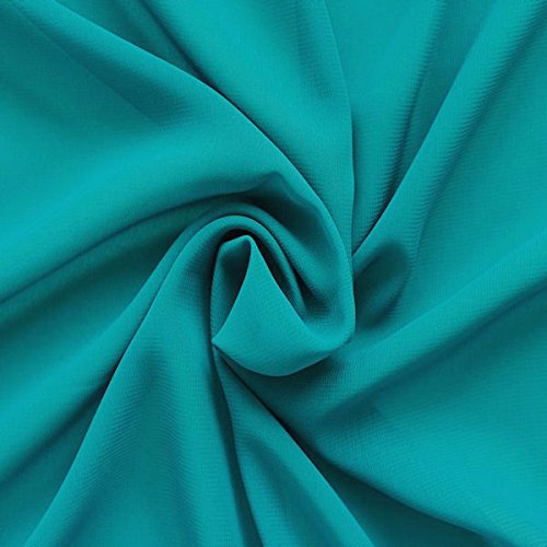 STOFFKONTOR Polyester Chiffon Stoff - Meterware, Farbe Petrol - zum Nähen von Bekleidung, Schleiern, Dekorationen usw. von Stoff Kontor