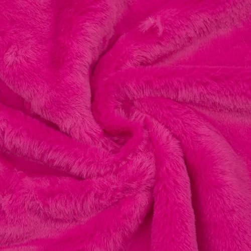 STOFFKONTOR Fellimitat Kunstfell - Meterware, Farbe Pink - zum Nähen von Bekleidung und Homeaccessoires von Stoff Kontor