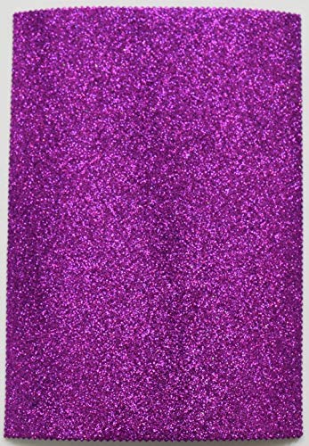 StoffBook 2MM MOOSGUMMI-PLATTE GLITZER BASTELSTOFF 20X29,5CM STOFF STOFFE, D313 (lila) von StoffBook