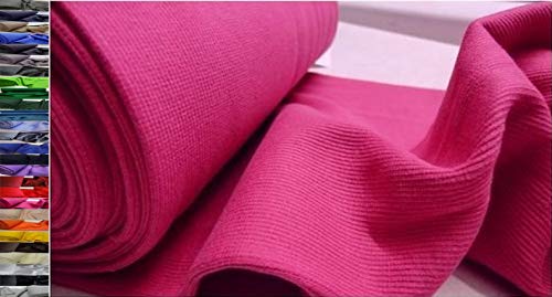 StoffBook Baumwolle BÜNDCHENSTOFF BI-Stretch RIPPENSTRUKTUR Stoff, B953 (PINK) von StoffBook