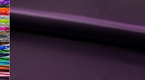 StoffBook SCHÖNER Polyester SATINSTOFF SCHWER Stoff Stoffe METERWARE, D343 (AUBERGINE) von StoffBook