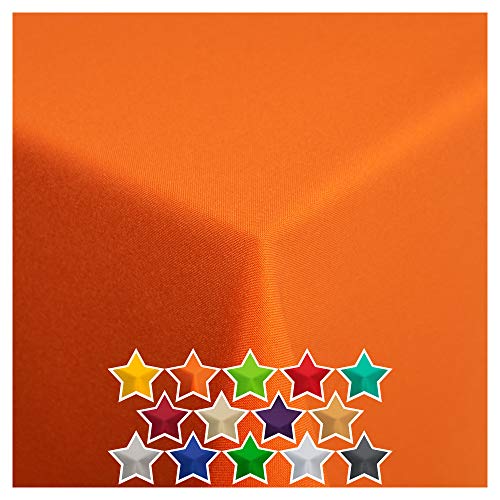 StoffTex Tischdecke I Tischläufer I Tischtuch I Tischwäsche I Dauerhaft Kratzfest I Tischdekoration aus Polyester für Wohnzimmer, Esszimmer, Balkon, Garten (Orange, 120 x 160 cm) von StoffTex