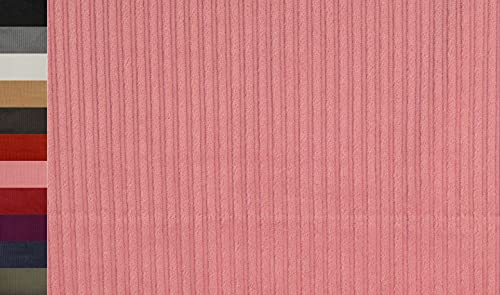 STOFFBOOK STRETCH BAUMWOLLE BREIT GERIPPTER CORD STOFF 5MM BREITCORD STOFFE, E299 (Rosa) von Stoffbook