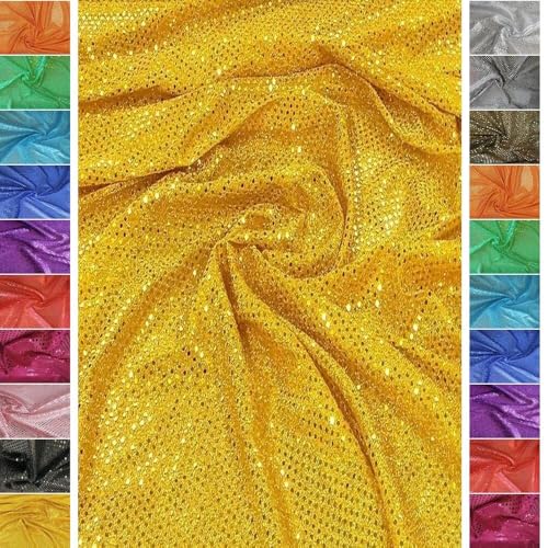 StoffBook GOLD/GOLD PAILLENTTENSTOFF KLEINE TUPFEN PAILLETTEN STOFF STOFFE, E109 von Stoffbook