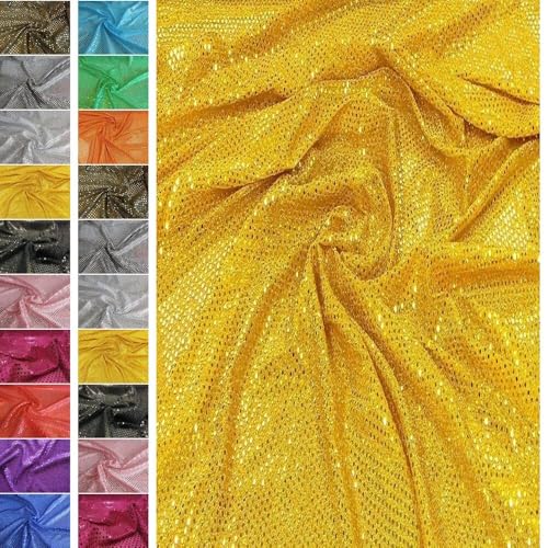 StoffBook GOLD/GOLD STRETCH GLITZERSTOFF PAILLETTENSTOFF KLEINE TUPFEN DIY STOFF KLEID PARTY, E109 von Stoffbook