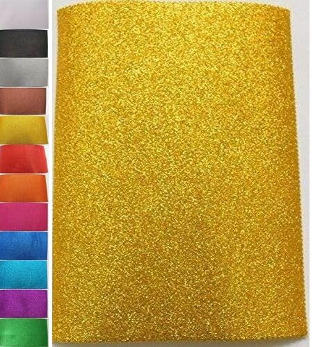 StoffBook GOLD 2MM MOOSGUMMI-PLATTE GLITZER BASTELSTOFF 20X29,5CM STOFF STOFFE, D307 von Stoffbook