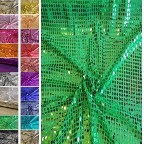 Stoffbook GRÜN Stretch GLITZERSTOFF PAILLETTENSTOFF GROßE TUPFEN DIY Stoff Kleid Party, B436 von Stoffbook