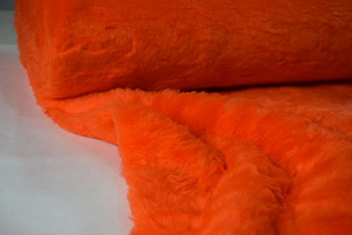 StoffBook ORANGE TEDDY-FELLIMITAT BÄRENFELL 1,5 CM KURZFLOR FÜR ACCESSOIRES, BEKLEIDUNG, D102 von Stoffbook